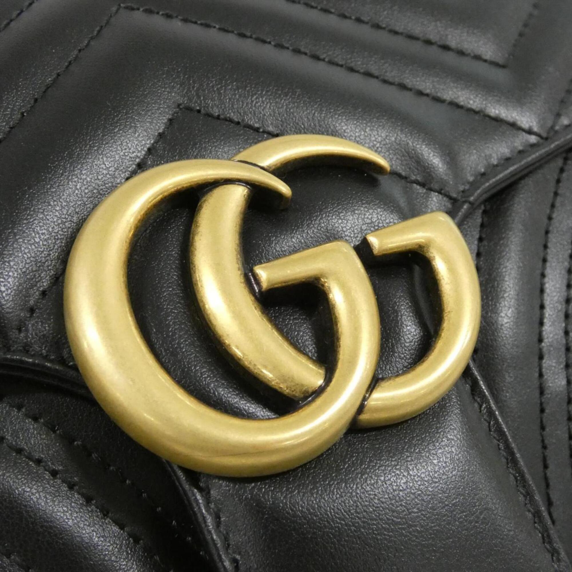 Gucci Gg Marmont Black Quilting Shoulder Bag (Pre-Owned)