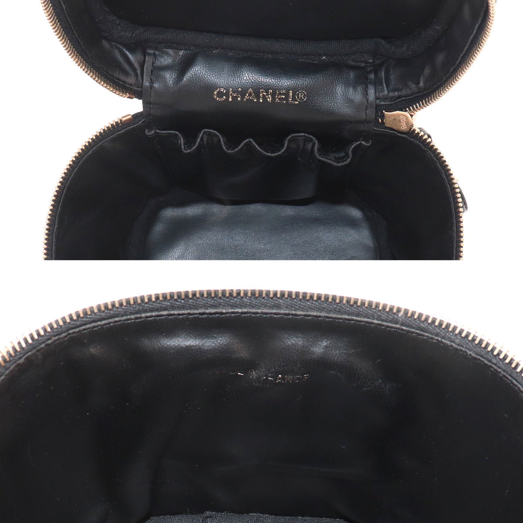 Chanel Black Grained Calfskin Handbag Vanity Bag (Pre-Owned)