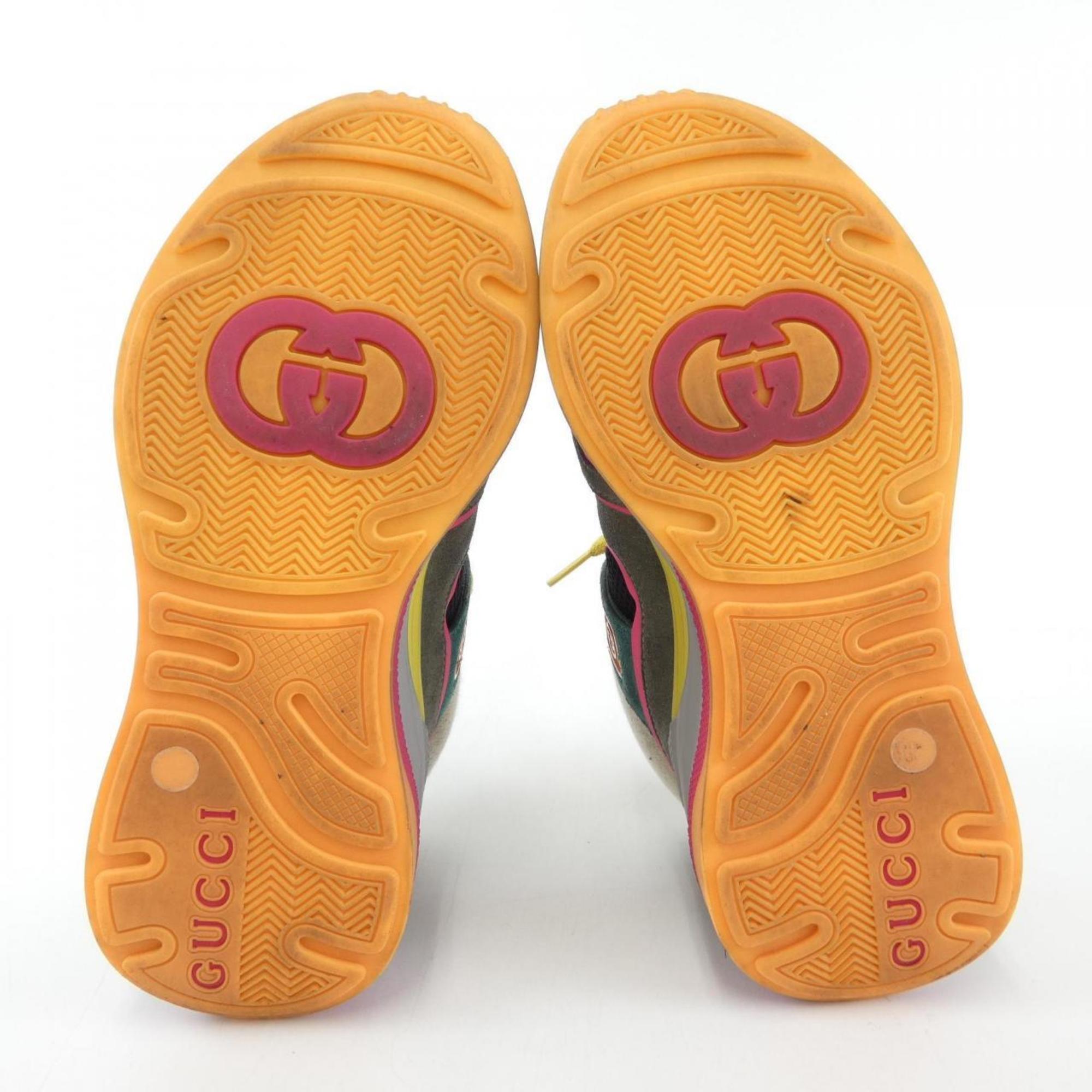 Gucci Gray Green Pink Yellow Sneakers (Pre-Owned)