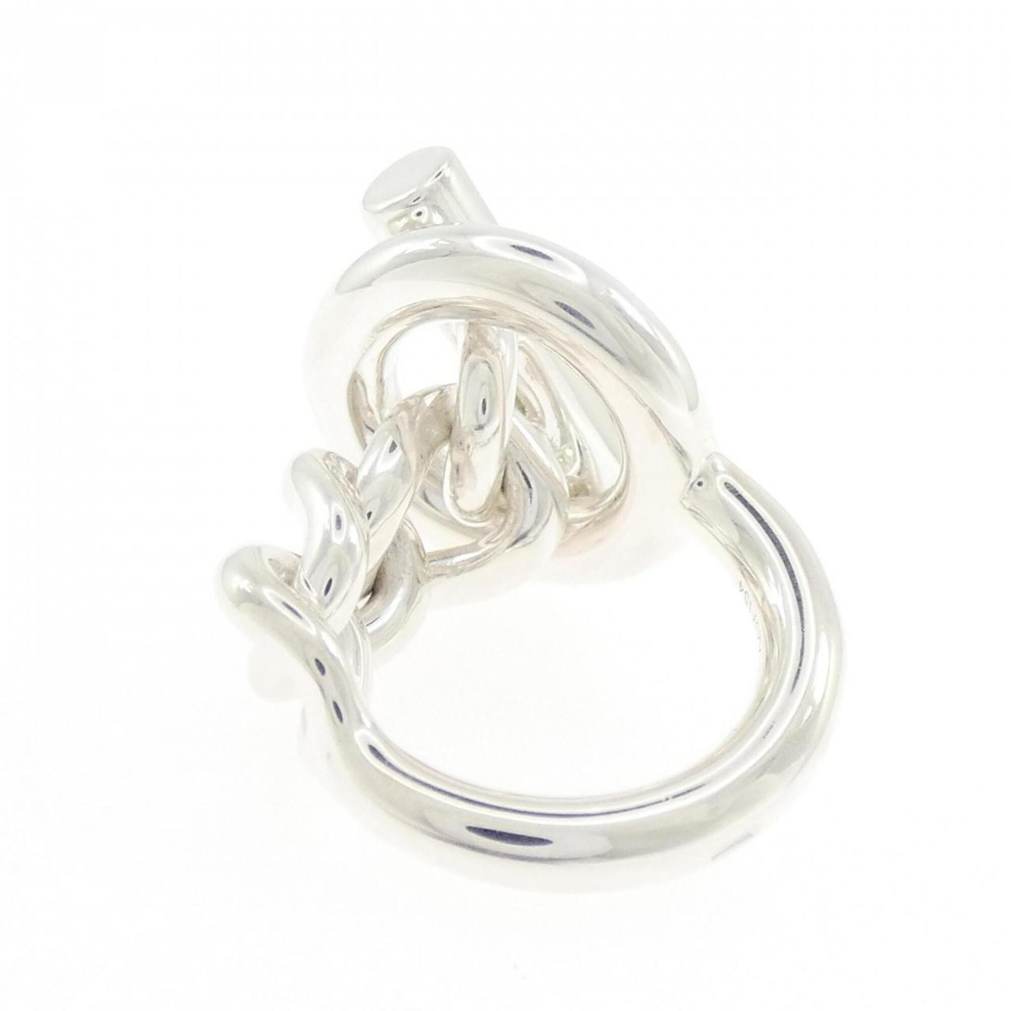 Hermes Silver Silver 925 Band Ring (Pre-Owned)