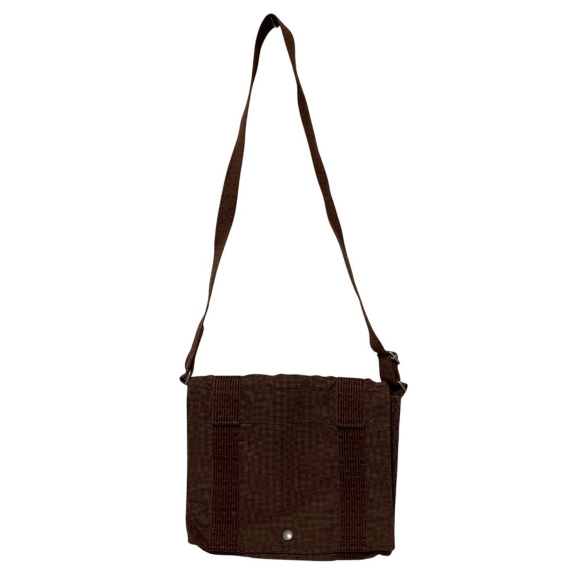 Hermes Brown Nylon Canvas Shoulder Bag (Pre-Owned)