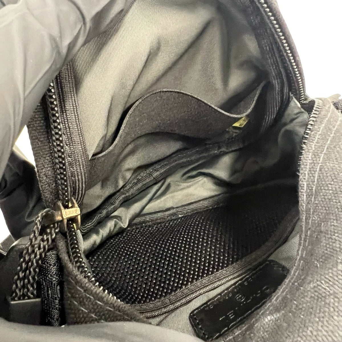 Chanel Black Khaki Canvas Nylon Shoulder Bag (Pre-Owned)