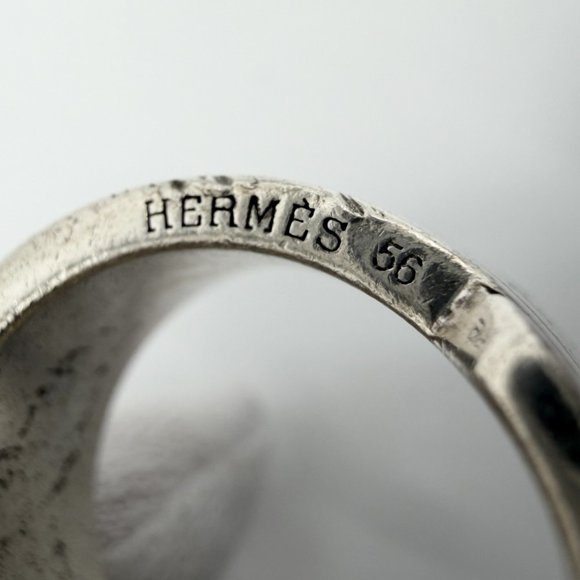 Hermes Silver 925 Band Ring (Pre-Owned)