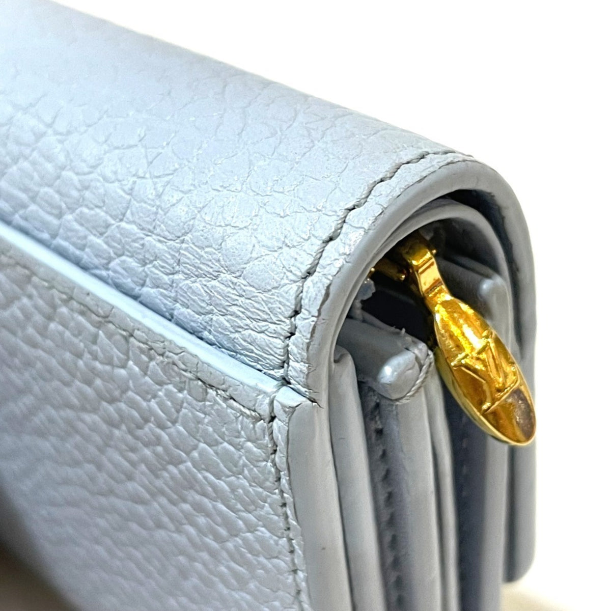 Louis Vuitton Blue Leather Wallet (Tri-Fold) (Pre-Owned)
