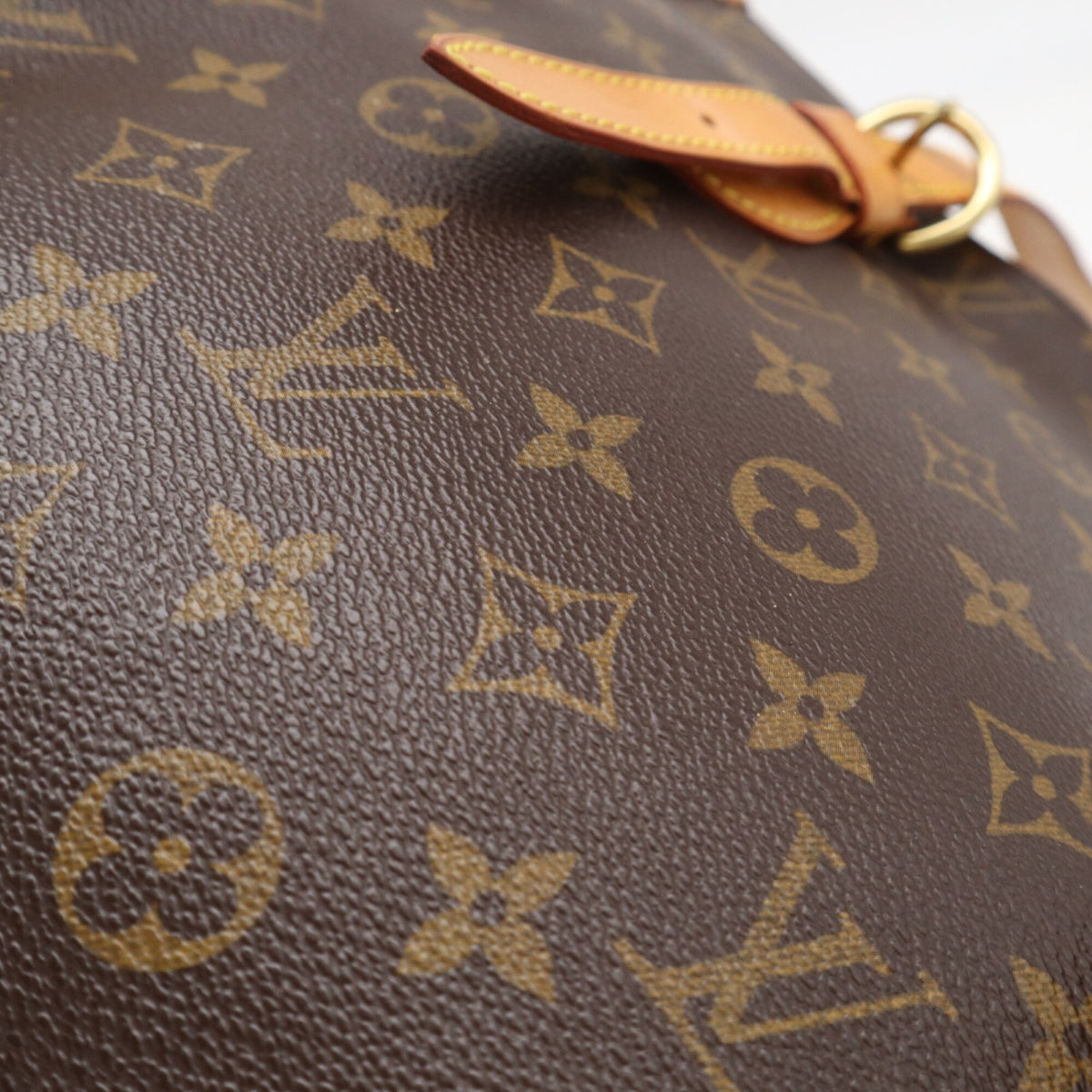Louis Vuitton Monogram Beige Brown Coated Canvas Leather Handbag (Pre-Owned)