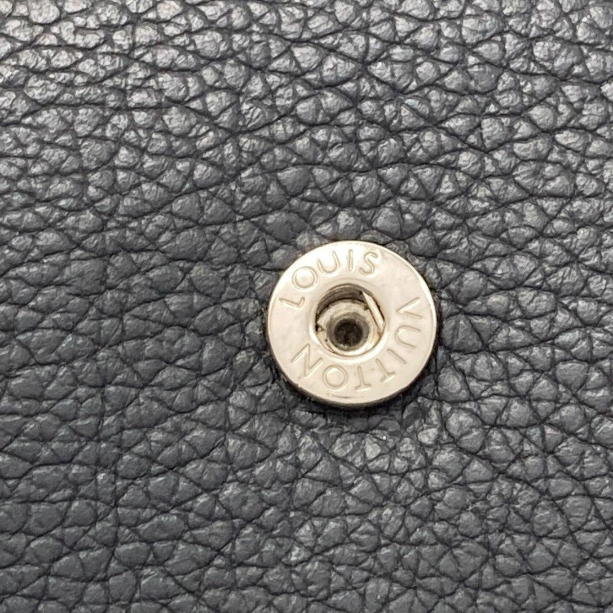 Louis Vuitton Black Leather Wallet (Tri-Fold) (Pre-Owned)