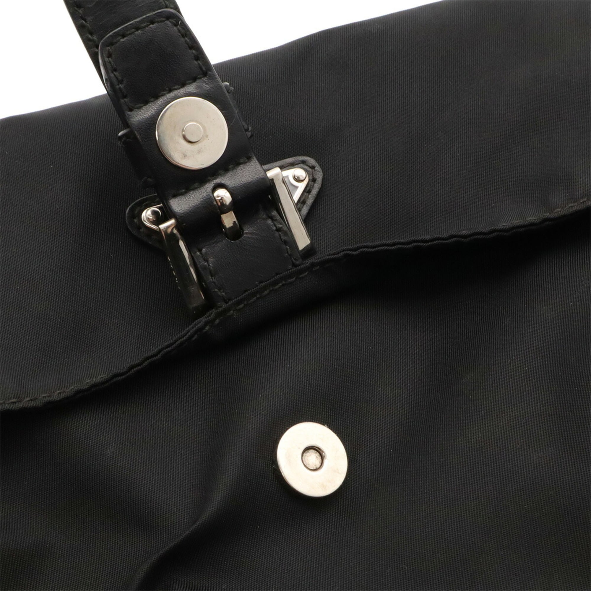 Prada Black Nero Nylon Leather Pochette Shoulder Bag (Pre-Owned)