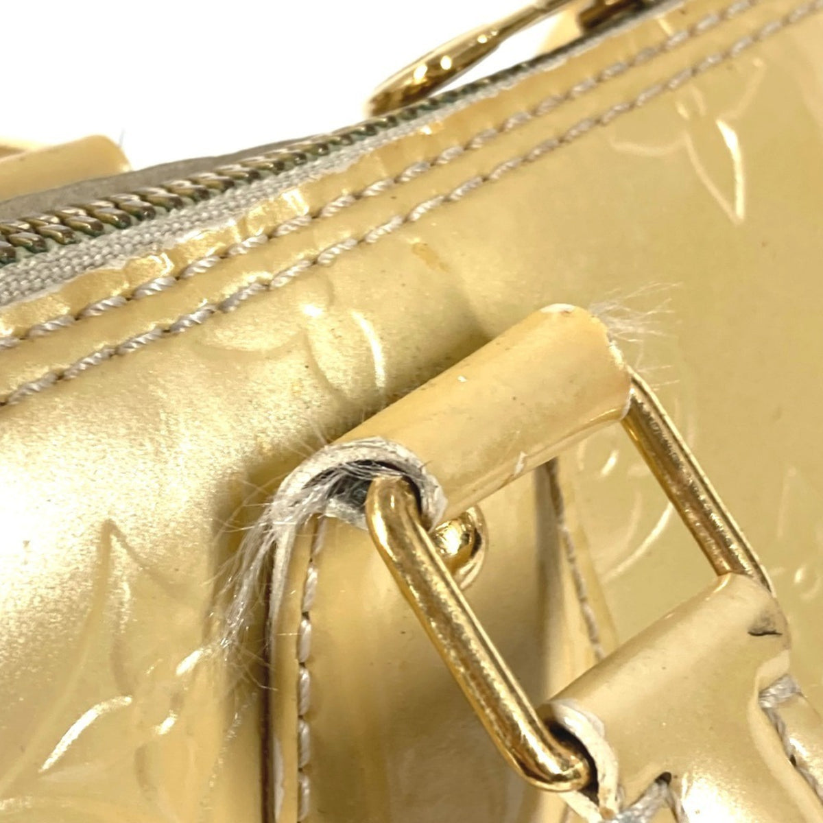 Louis Vuitton Beige Blanc Corail Galle Monogram Vernis Handbag Tote Bag (Pre-Owned)