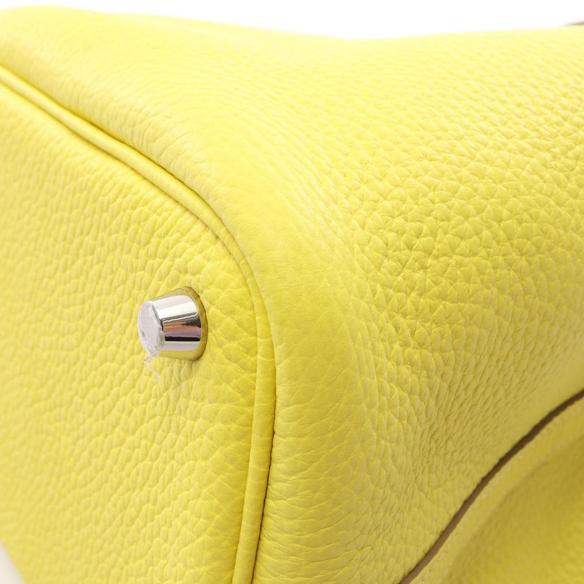 Hermes Lime Yellow Taurillon Clemence Leather Leather Handbag (Pre-Owned)