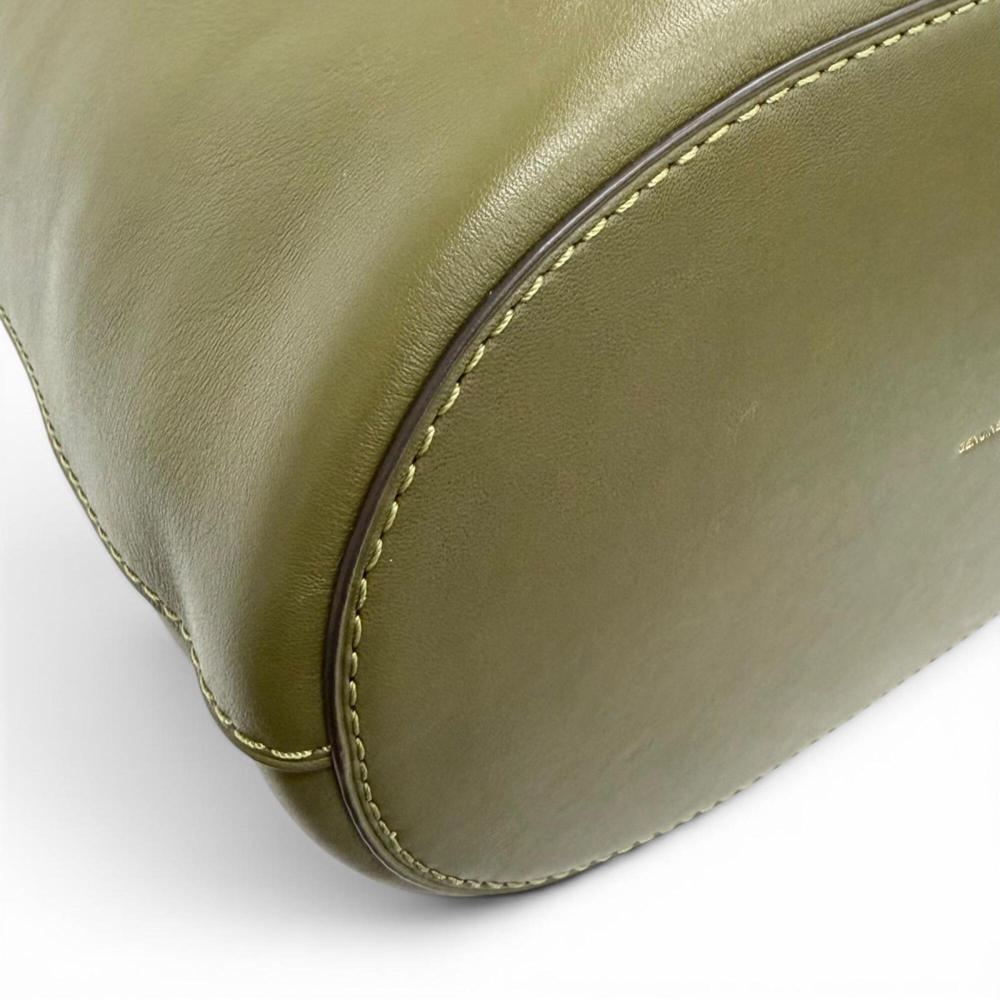 Coach Khaki Leather Pouch Shoulder Bag (Pre-Owned)