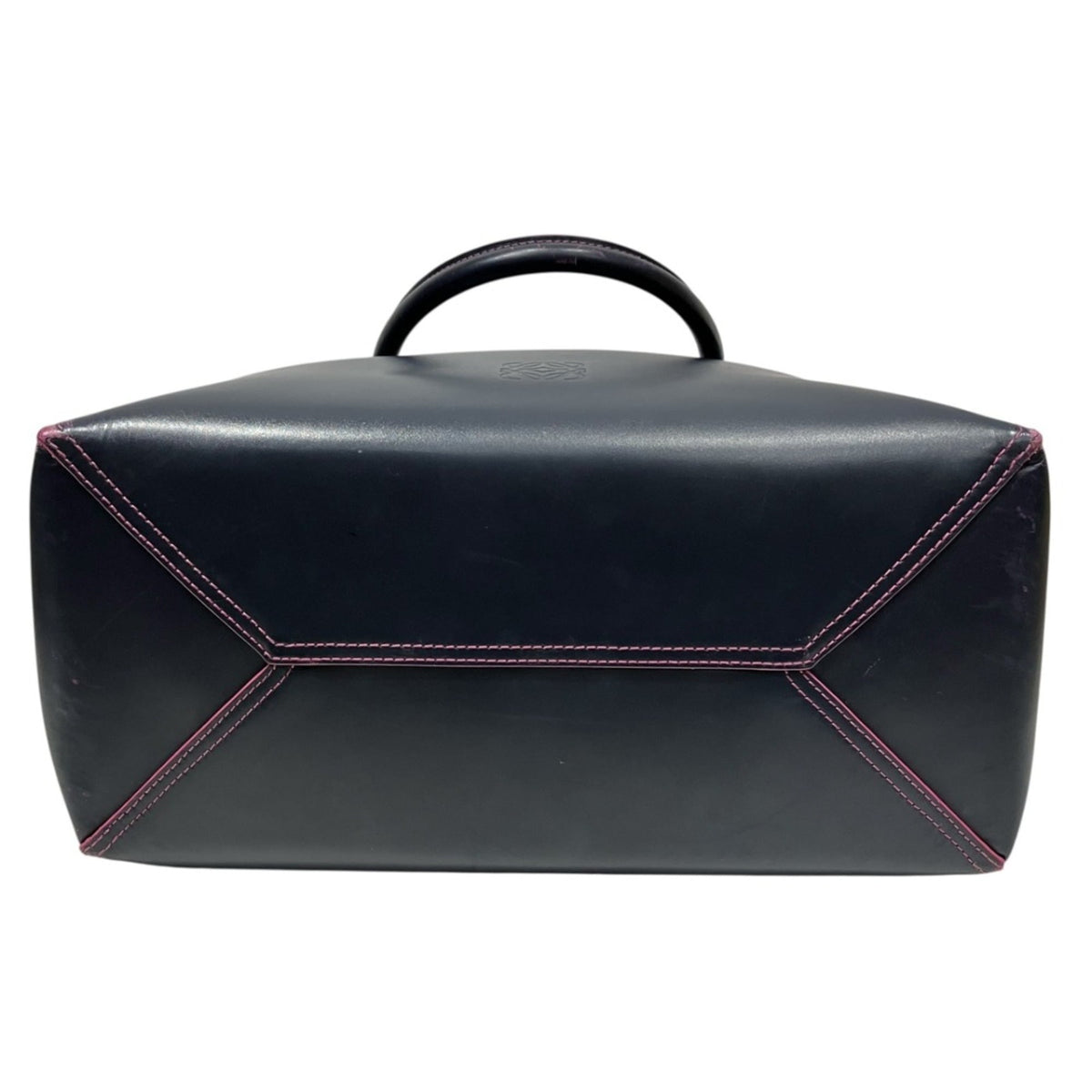 Loewe Dark Navy Pink Leather Pouch Tote Bag (Pre-Owned)