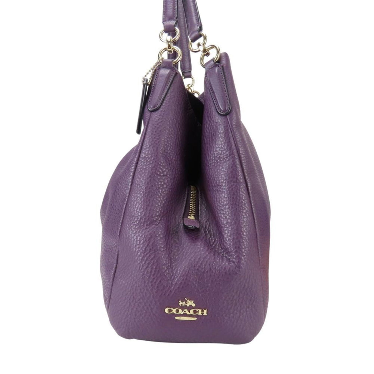 Coach Purple Leather Tote Bag (Pre-Owned)