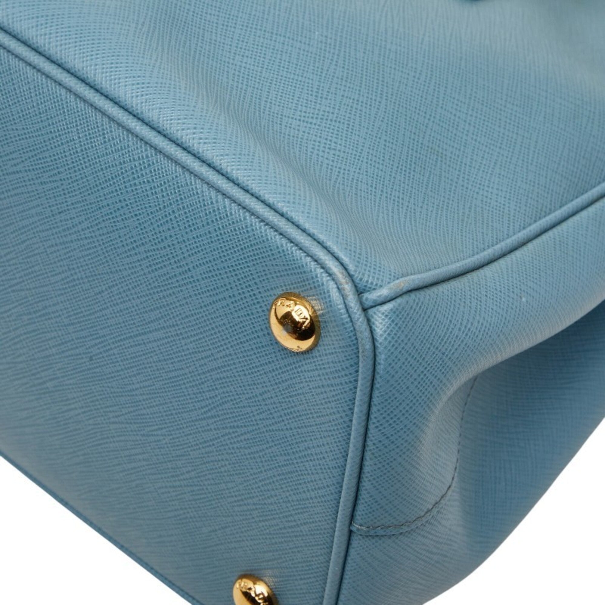 Prada Blue Leather Handbag Shoulder Bag (Pre-Owned)