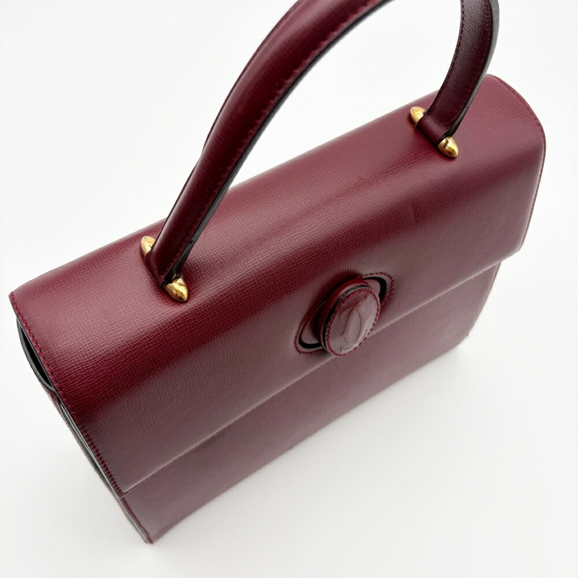 Cartier Must Bordeaux Leather Handbag (Pre-Owned)