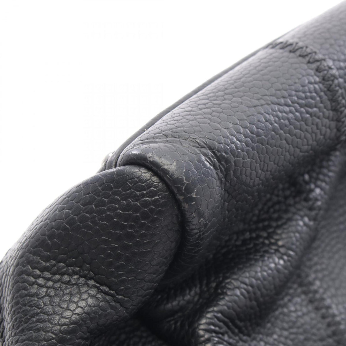 Chanel Black Grained Calfskin Boston Bag Handbag (Pre-Owned)
