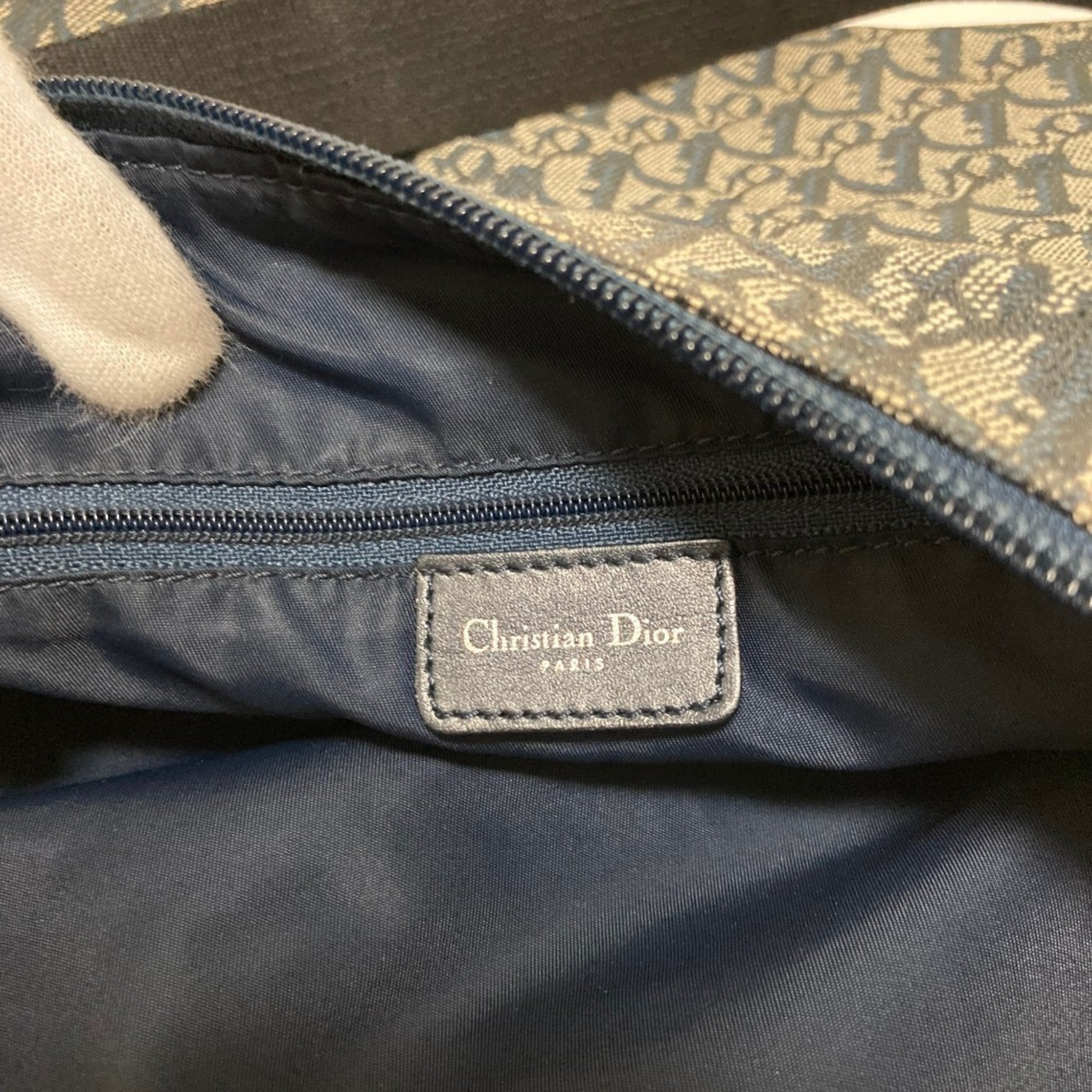 Christian Dior Navy Canvas Shoulder Bag (Pre-Owned)