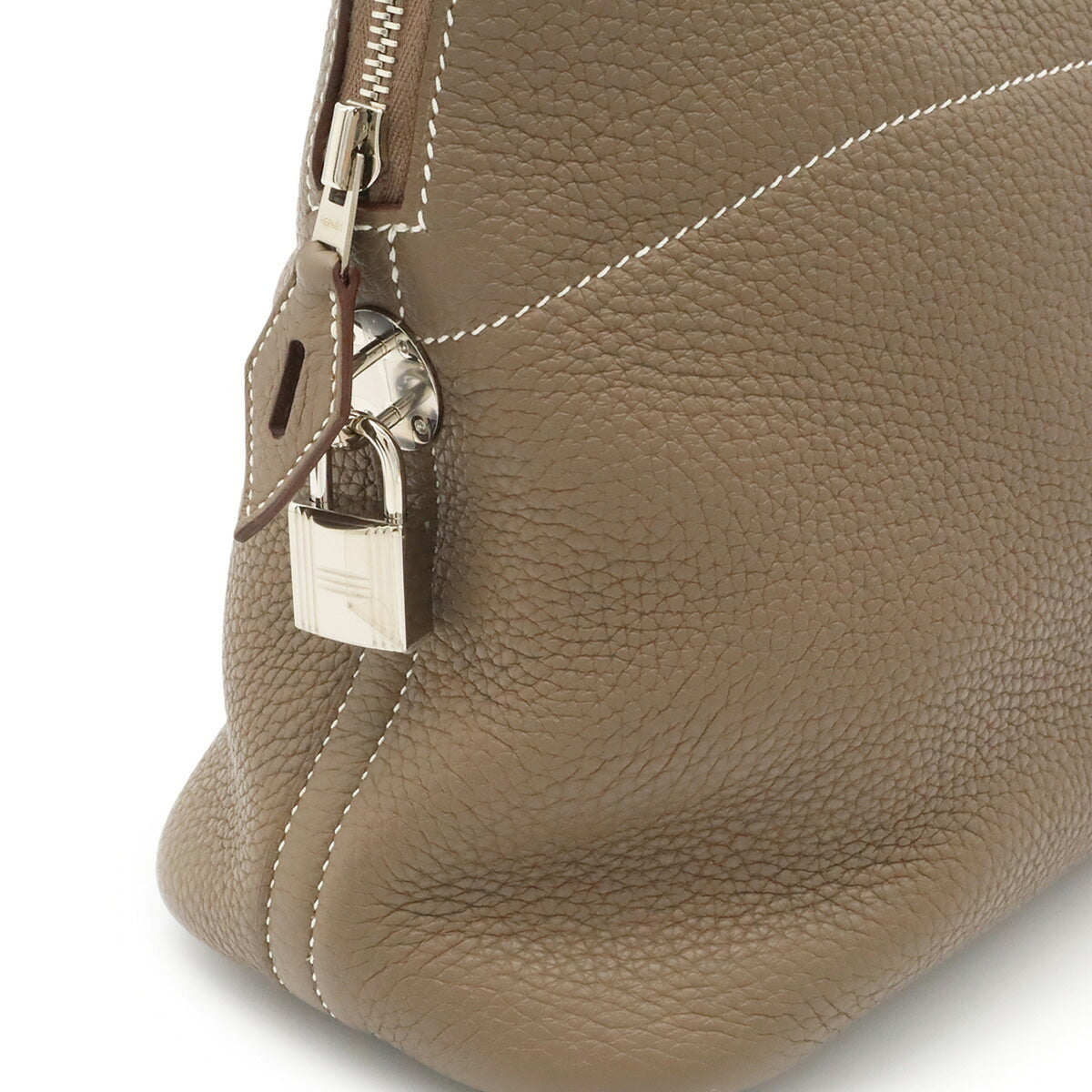 Hermes Etoupe Gray Taurillon Clemence Leather Handbag Shoulder Bag (Pre-Owned)