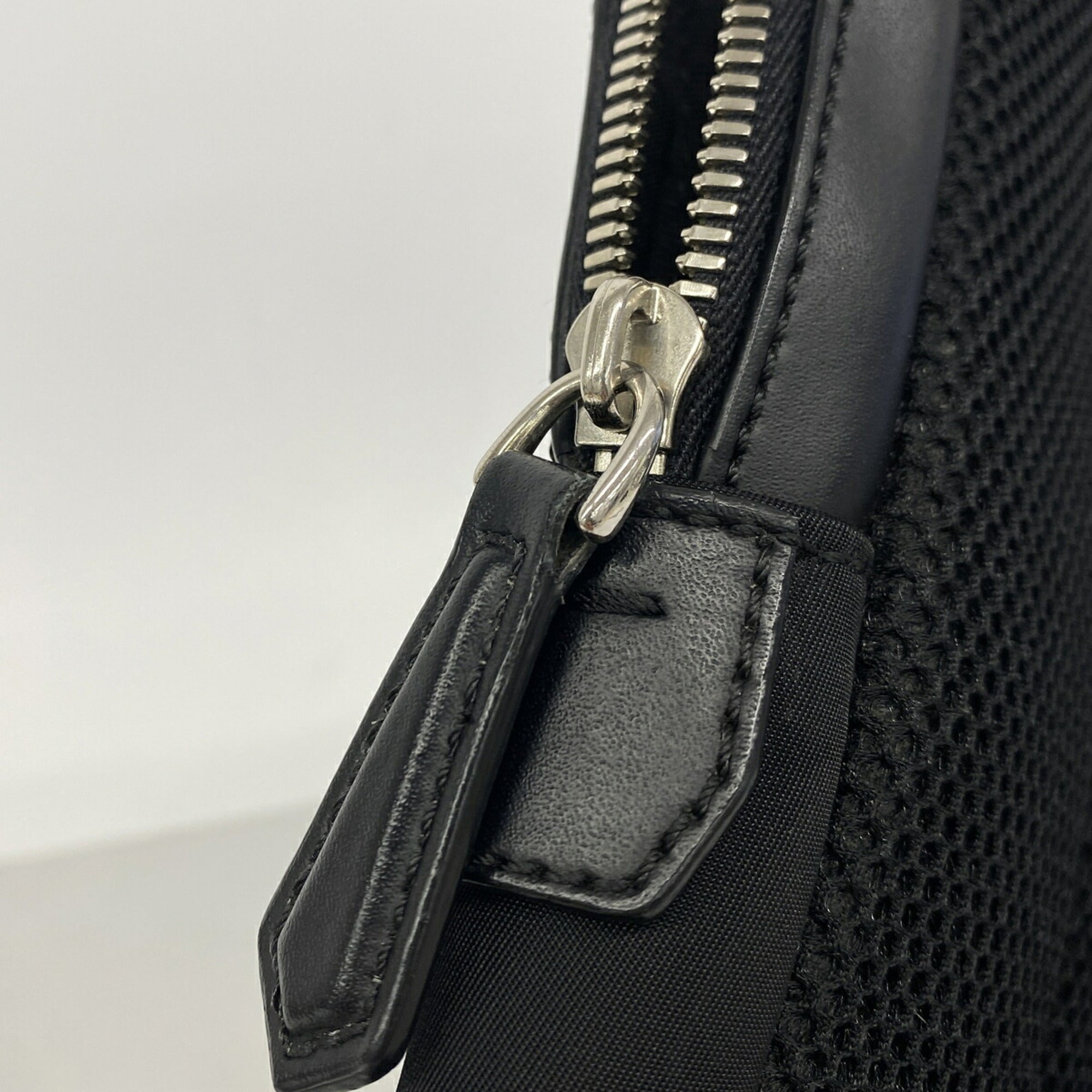 Fendi Black Nylon Leather Sling Bag (Pre-Owned)
