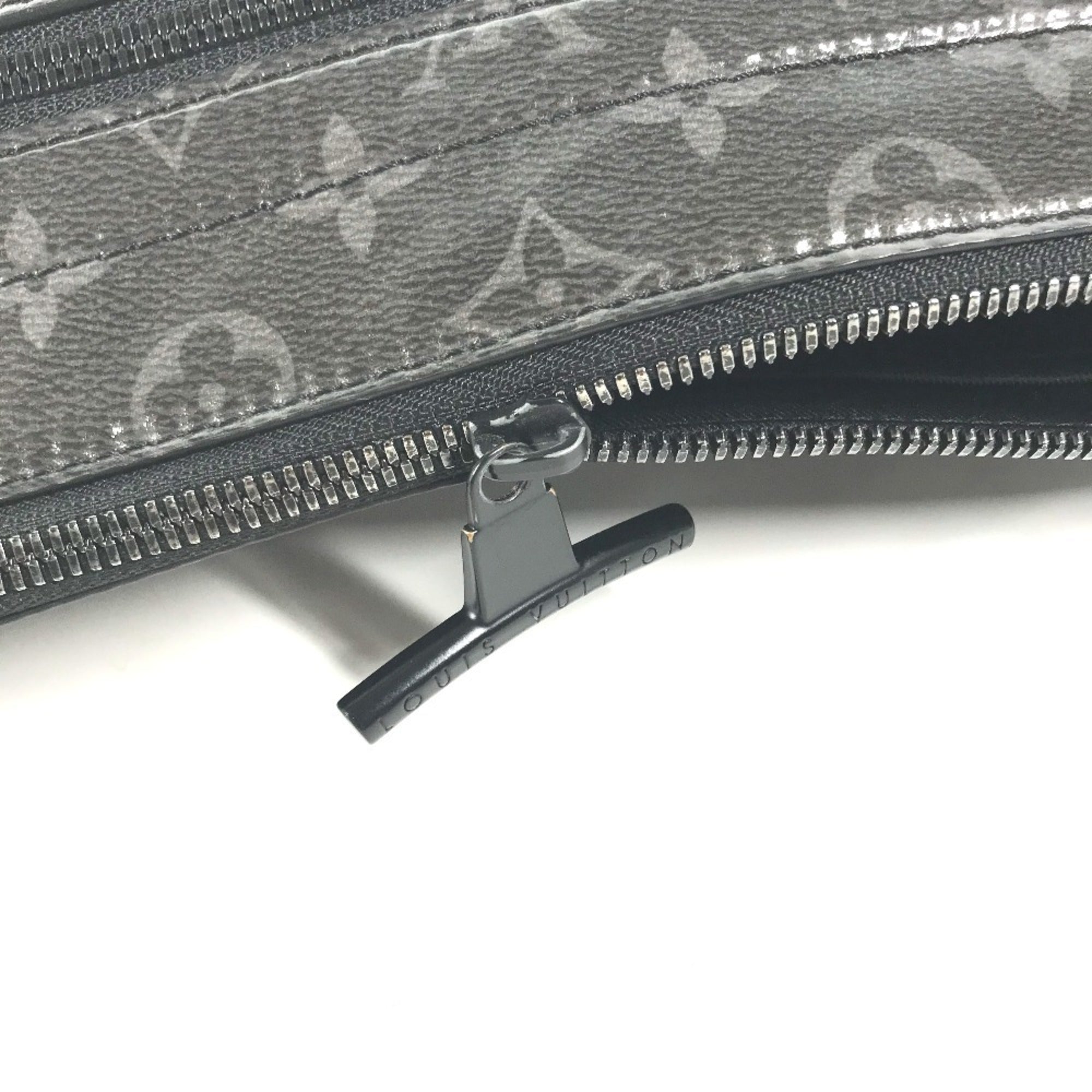 Louis Vuitton Black Vinyl Leather Clutch Bag Pochette Pouch (Pre-Owned)