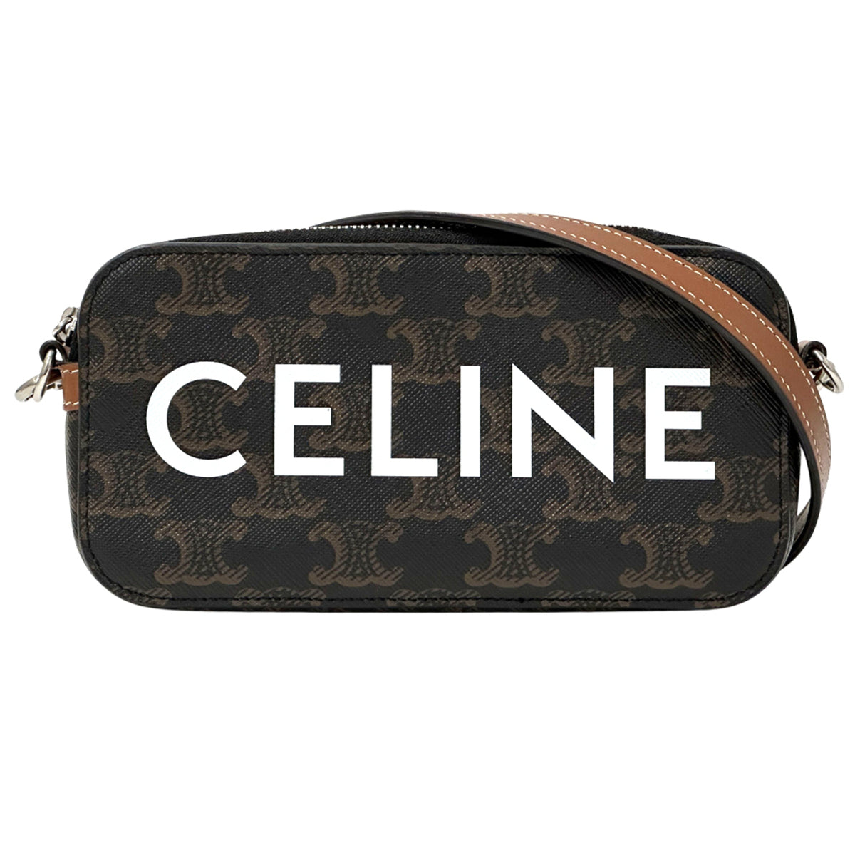 Celine Brown Coated Canvas Shoulder Bag (Pre-Owned)