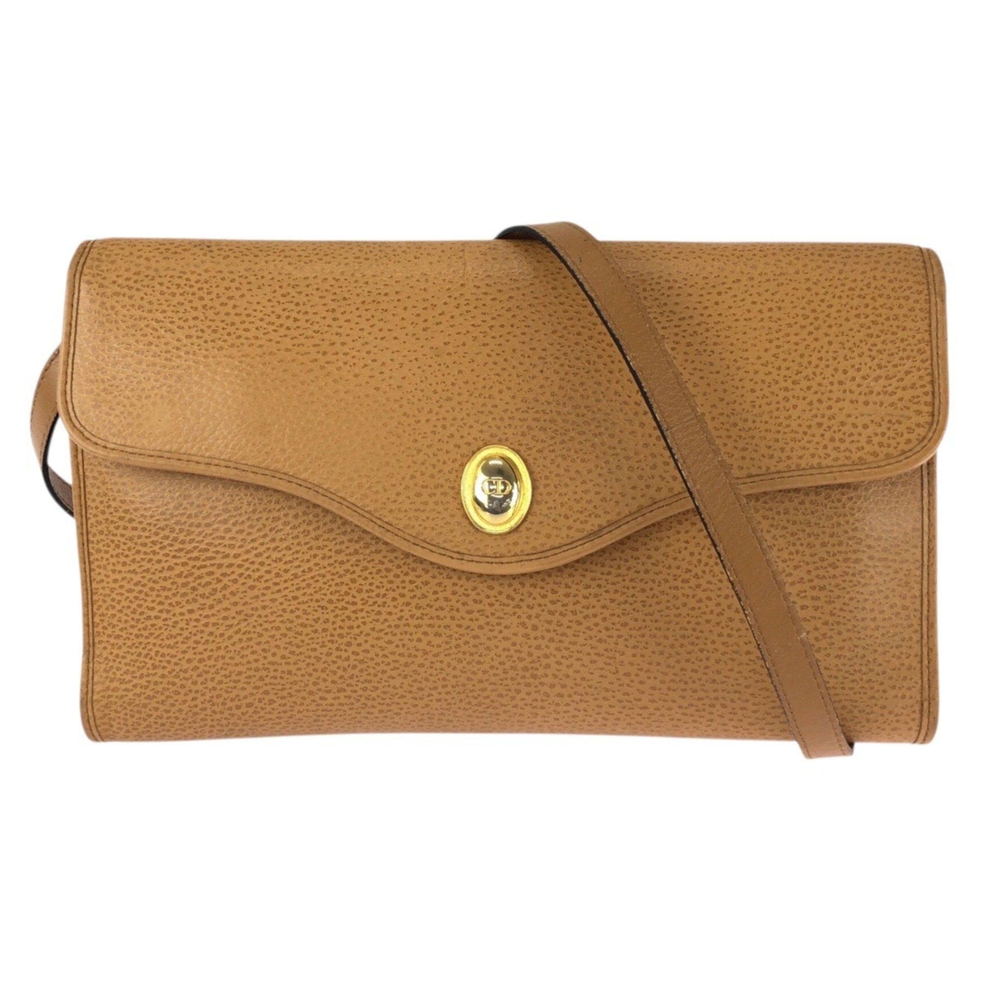 Christian Dior Brown Camel Leather Shoulder Bag (Pre-Owned)