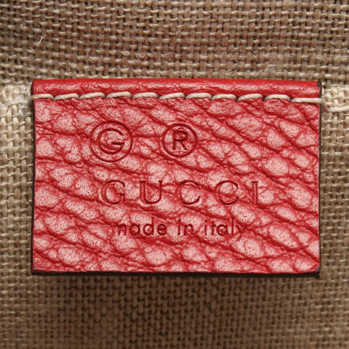 Gucci Red Color Leather Handbag Shoulder Bag (Pre-Owned)