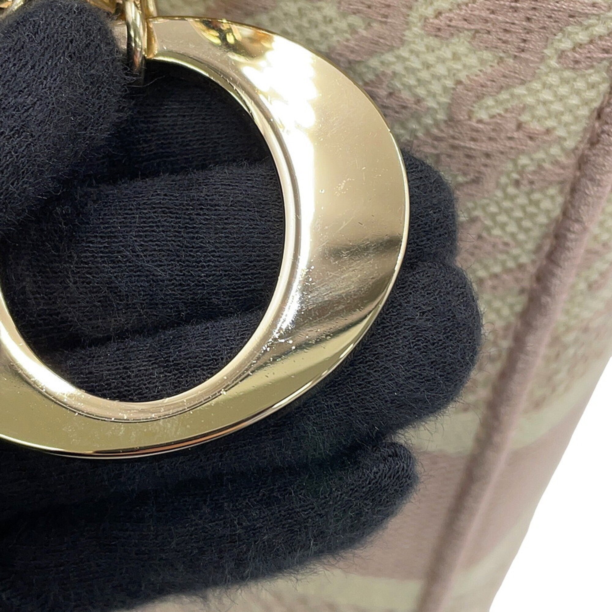 Christian Dior Gold Canvas Handbag (Pre-Owned)
