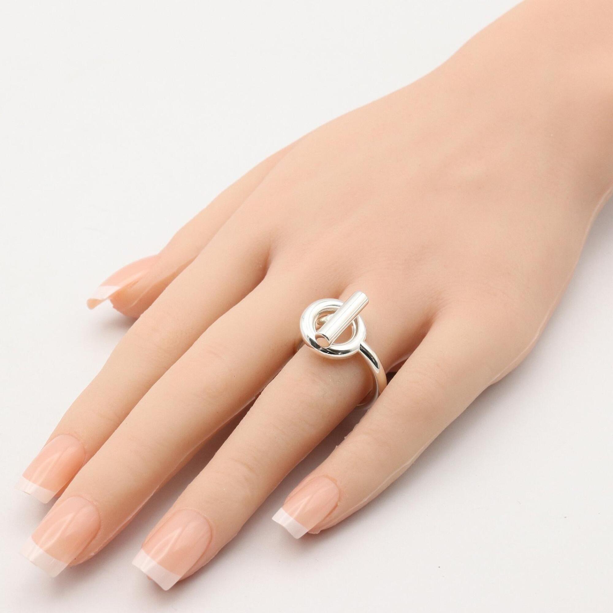 Hermes Silver Silver 925 Band Ring (Pre-Owned)
