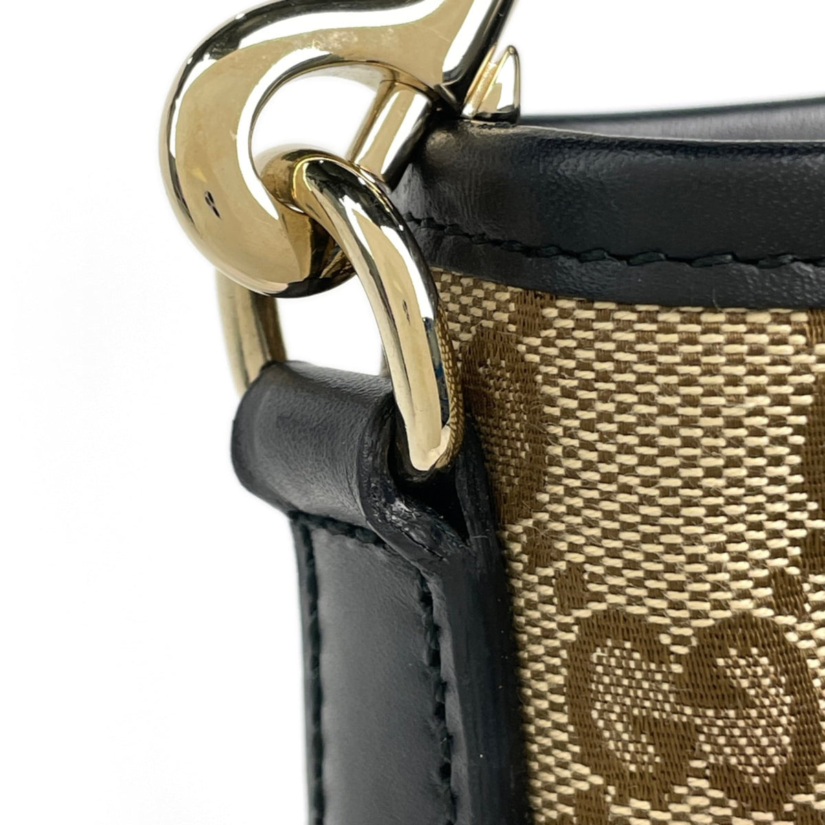 Gucci Brown Gg Canvas Leather Shoulder Bag (Pre-Owned)