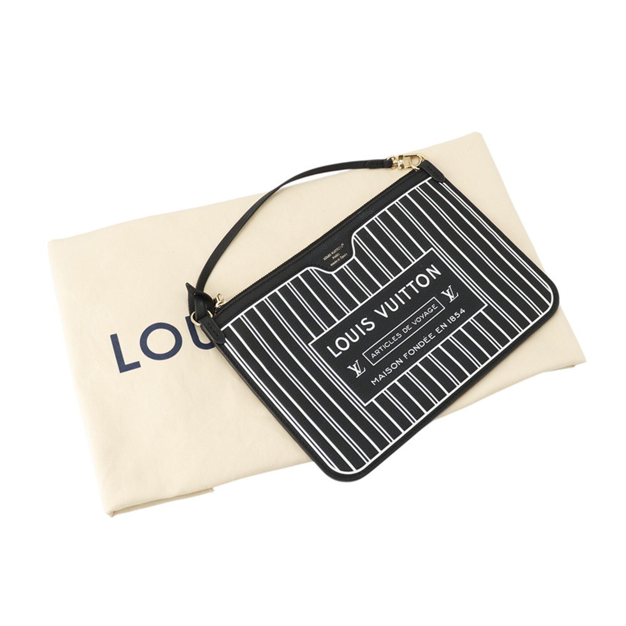 Louis Vuitton Monogram Noir Monogram Leather Handbag Pouch Tote Bag (Pre-Owned)