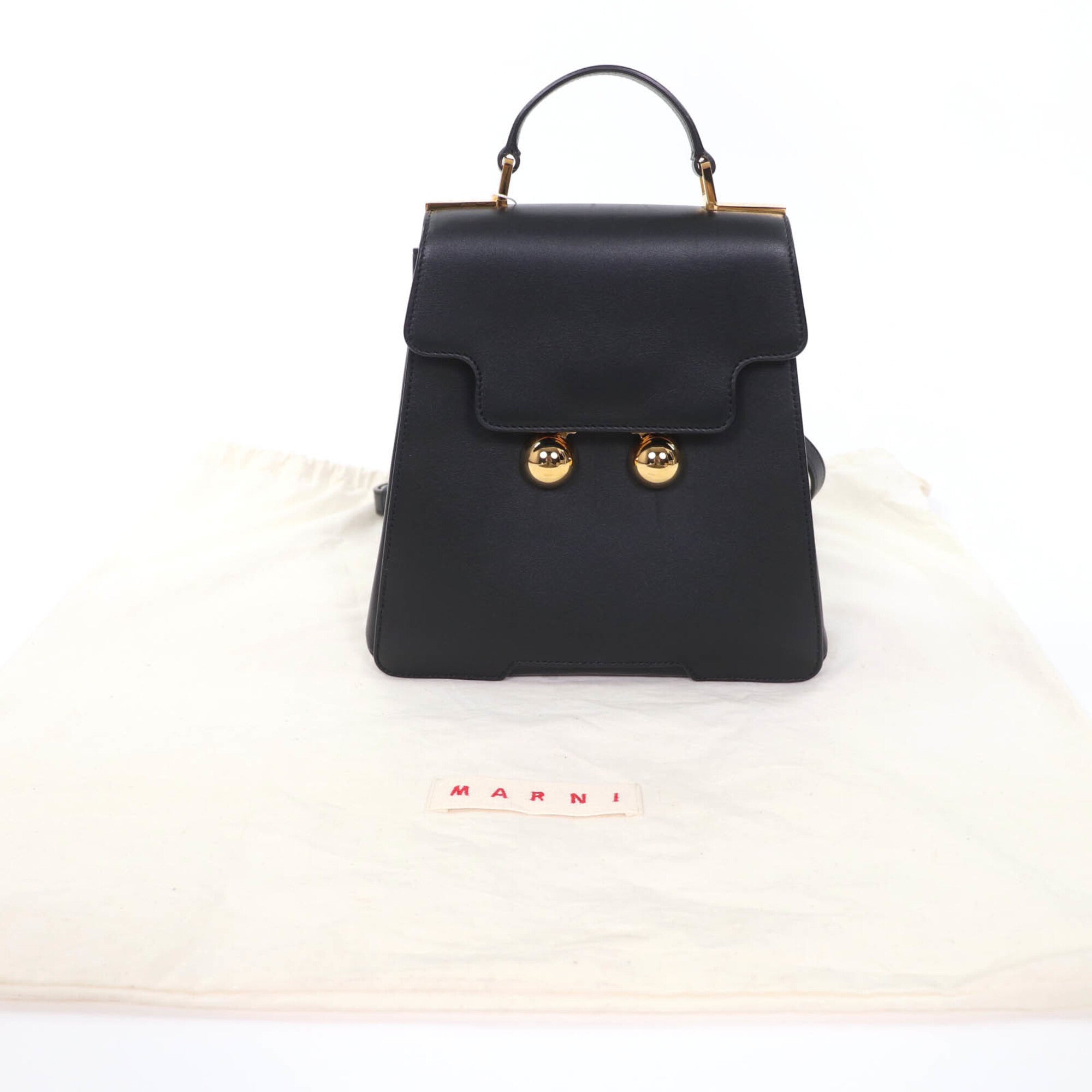 Marni Black Leather Backpack Handbag (Pre-Owned)