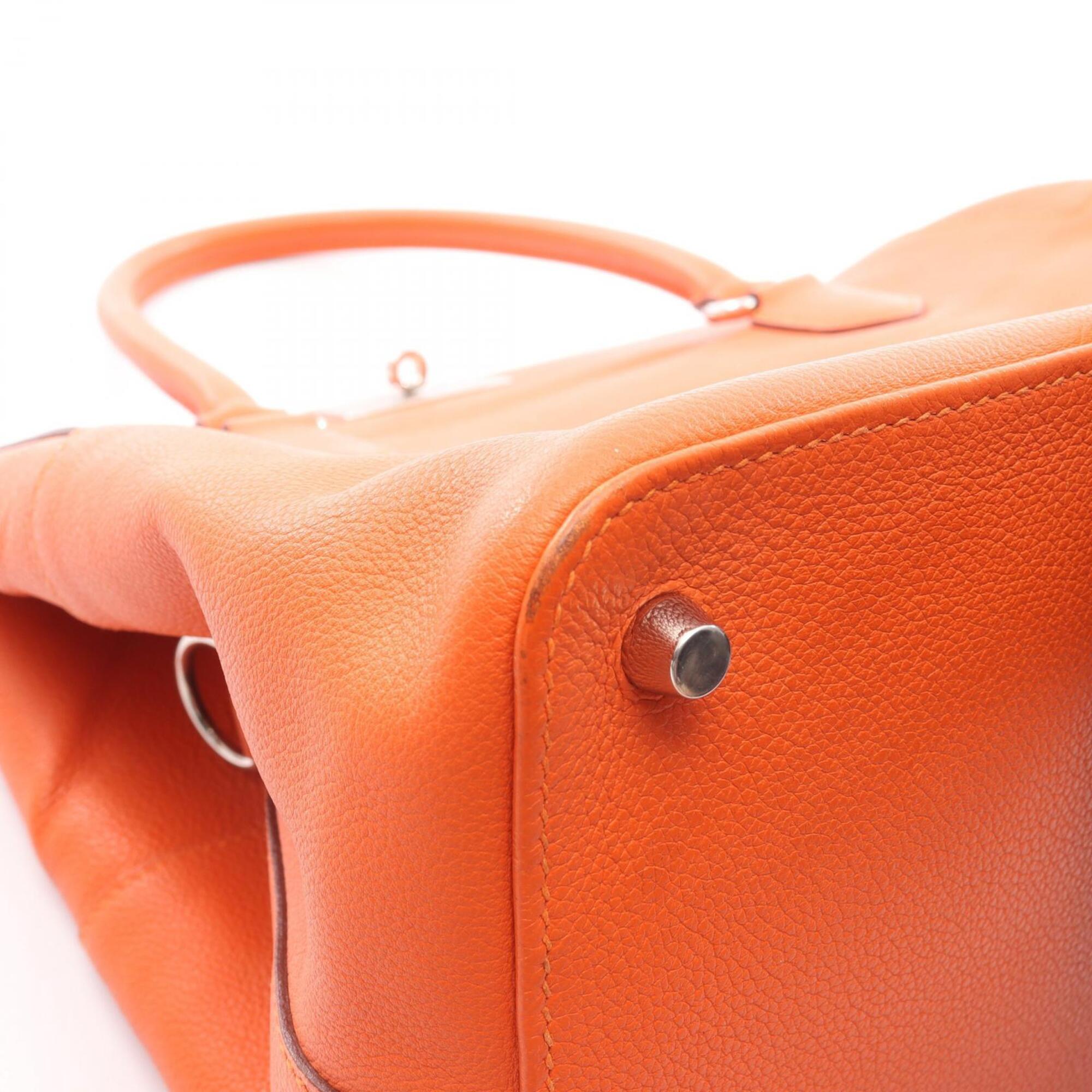 Hermes Orange Evercalf Leather Handbag (Pre-Owned)