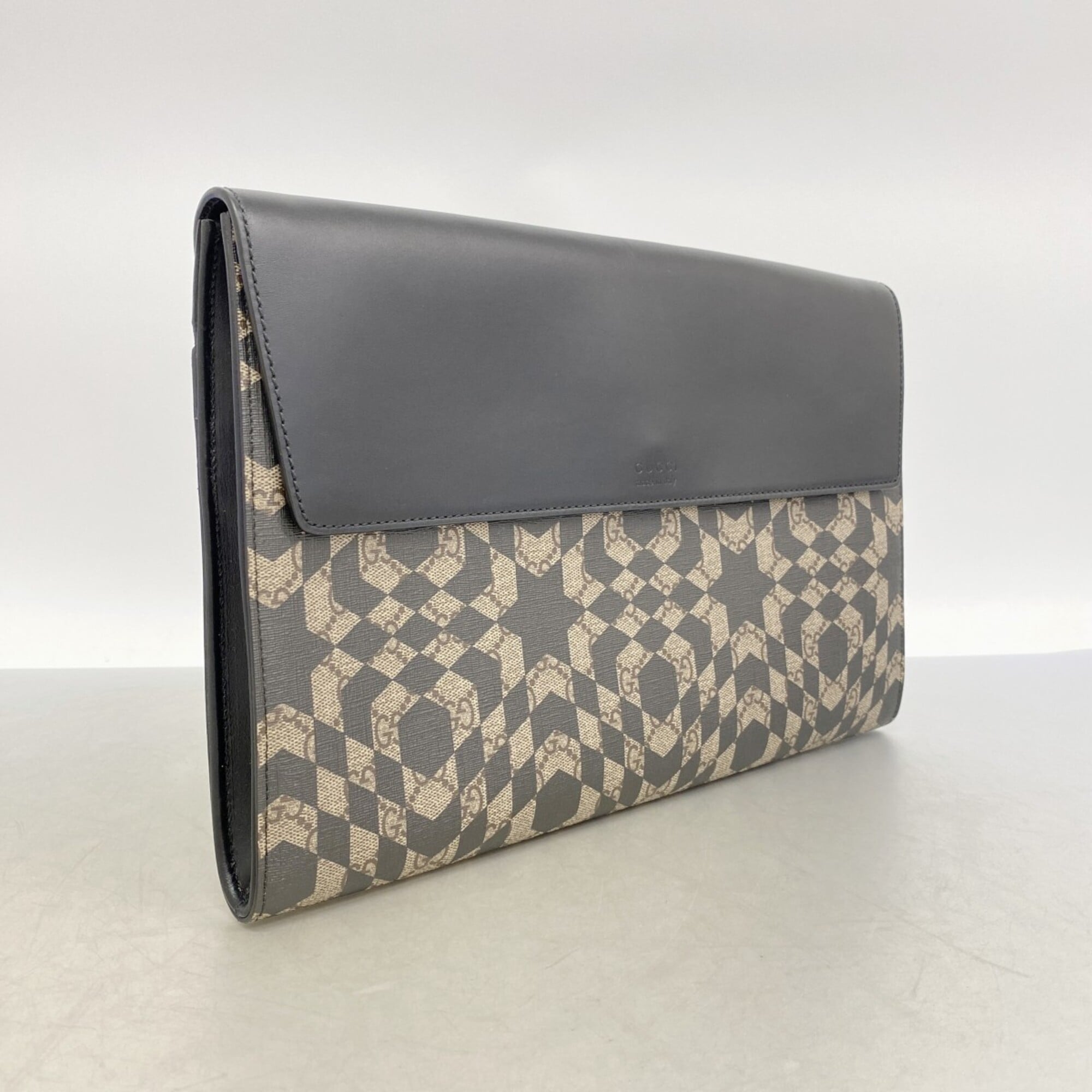 Gucci Black Brown Pvc Clutch Bag (Pre-Owned)