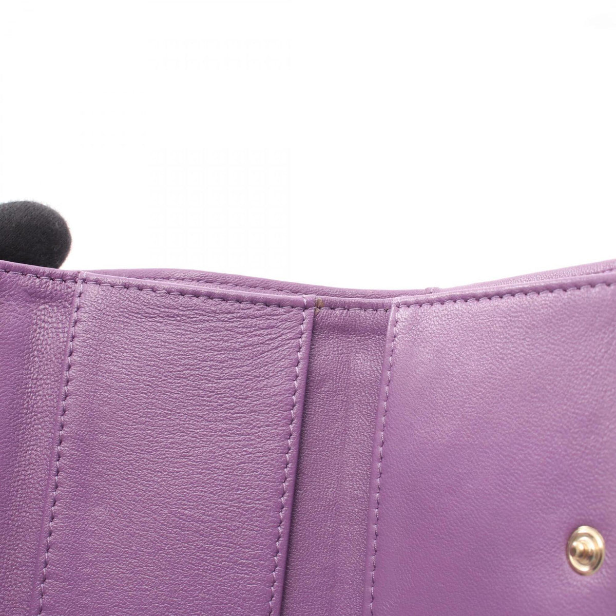 Chanel Purple Leather Wallet (Tri-Fold) (Pre-Owned)