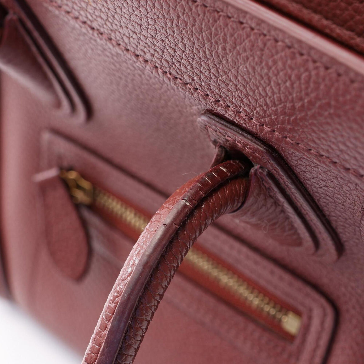 Celine Bordeaux Leather Handbag (Pre-Owned)