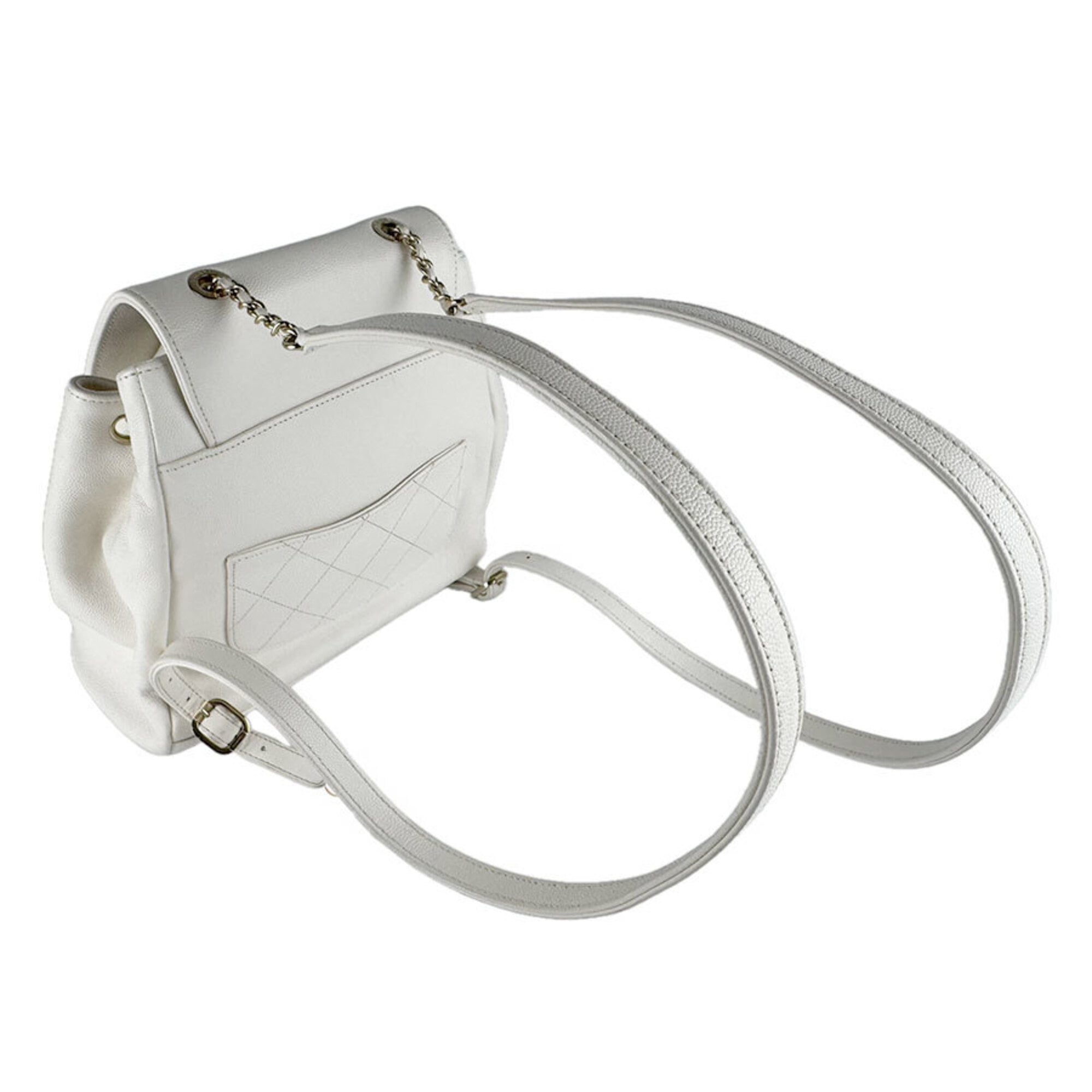 Chanel Ivory Grained Calfskin Backpack (Pre-Owned)
