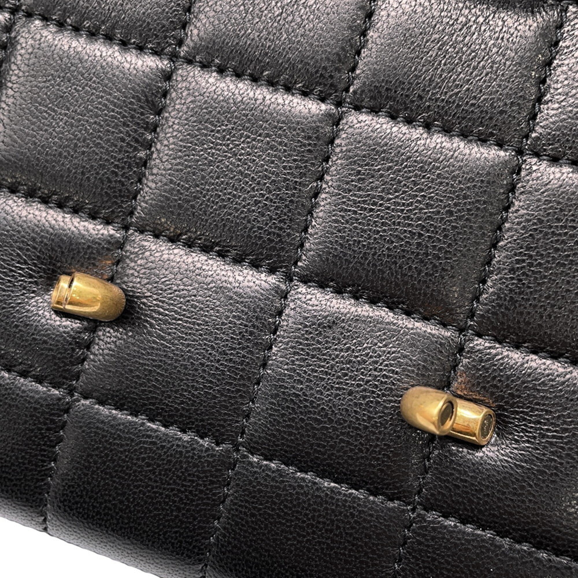 Yves Saint Laurent Black Leather Chain/Shoulder Wallet (Pre-Owned)