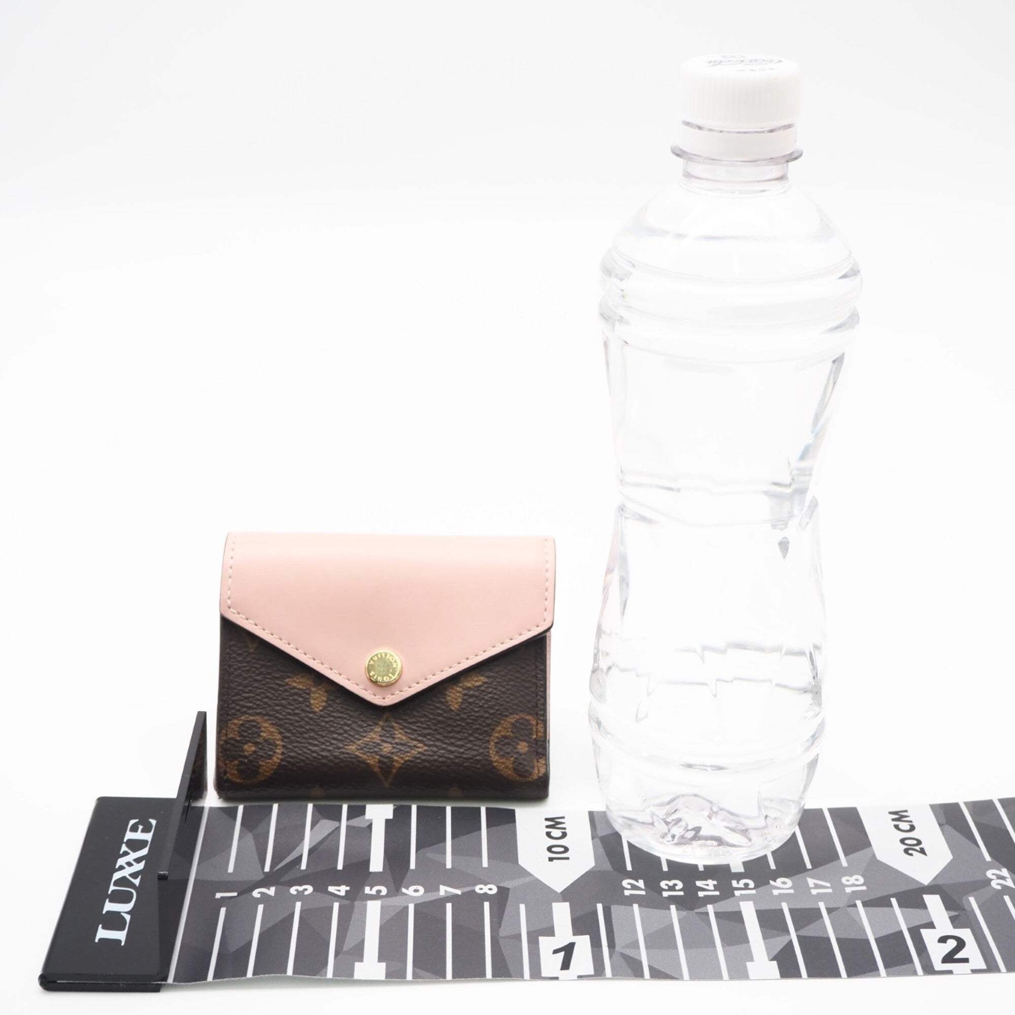 Louis Vuitton Monogram Beige Brown Pink Coated Canvas Wallet (Tri-Fold) (Pre-Owned)