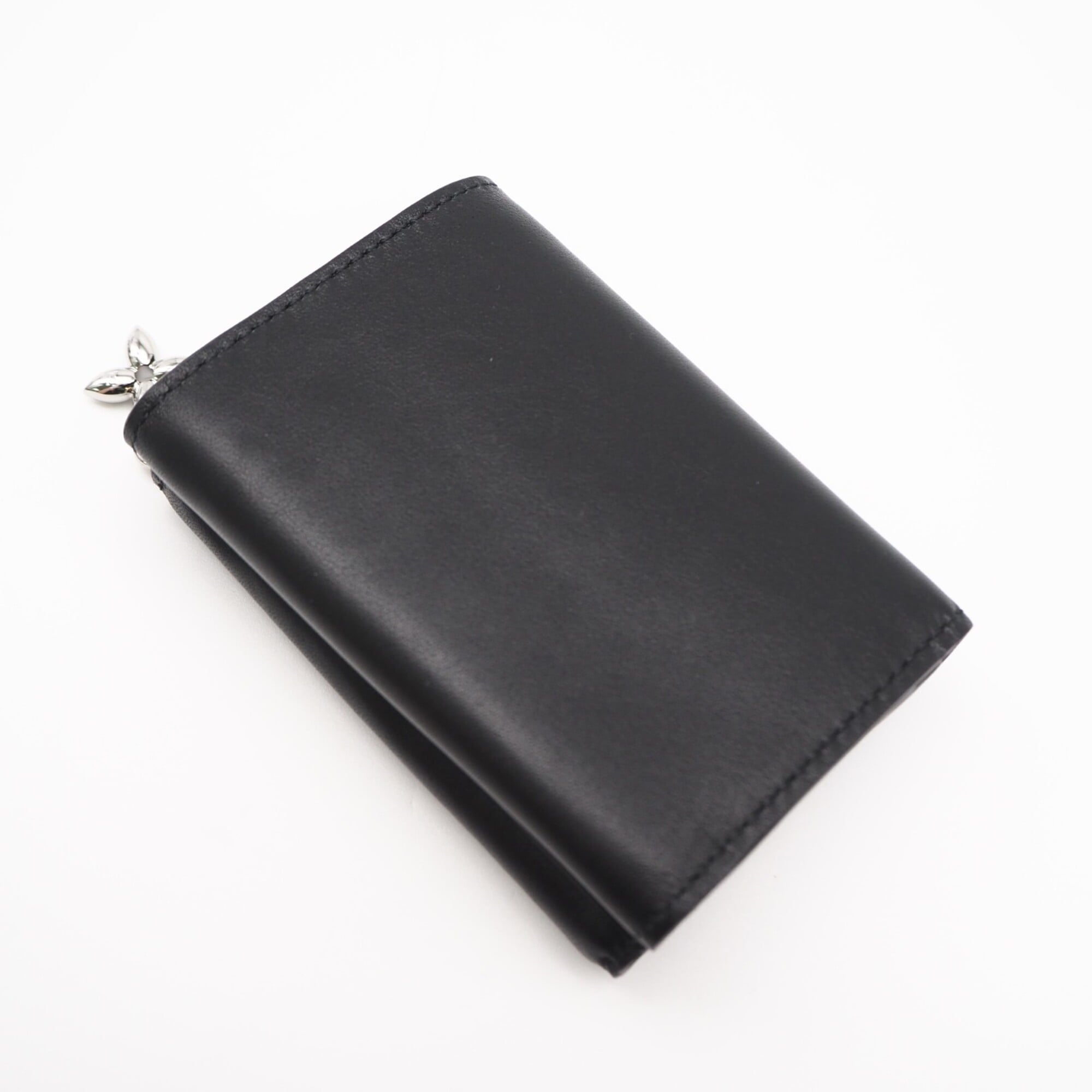 Louis Vuitton Black Leather Wallet (Tri-Fold) (Pre-Owned)