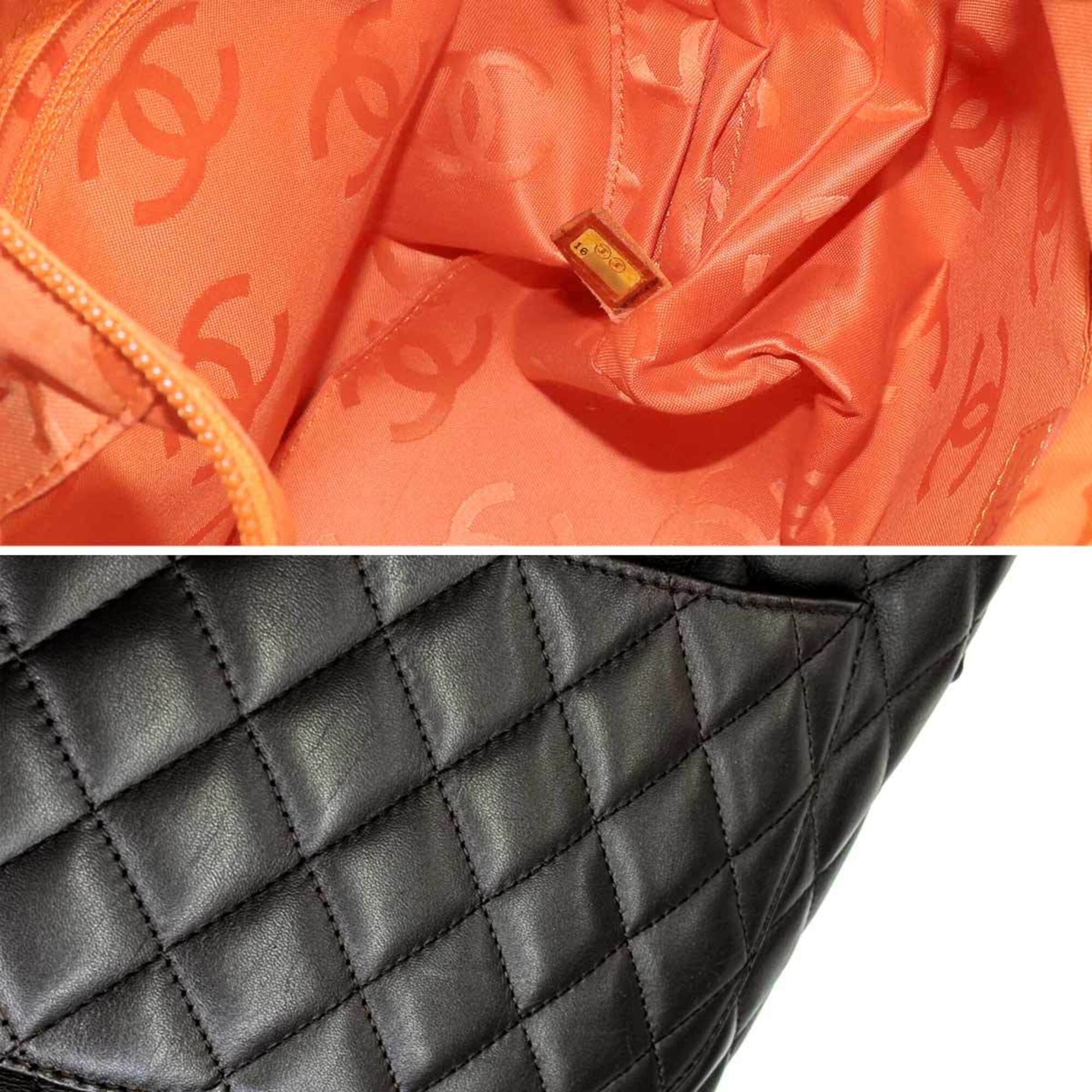 Chanel Brown Leather Handbag Tote Bag (Pre-Owned)