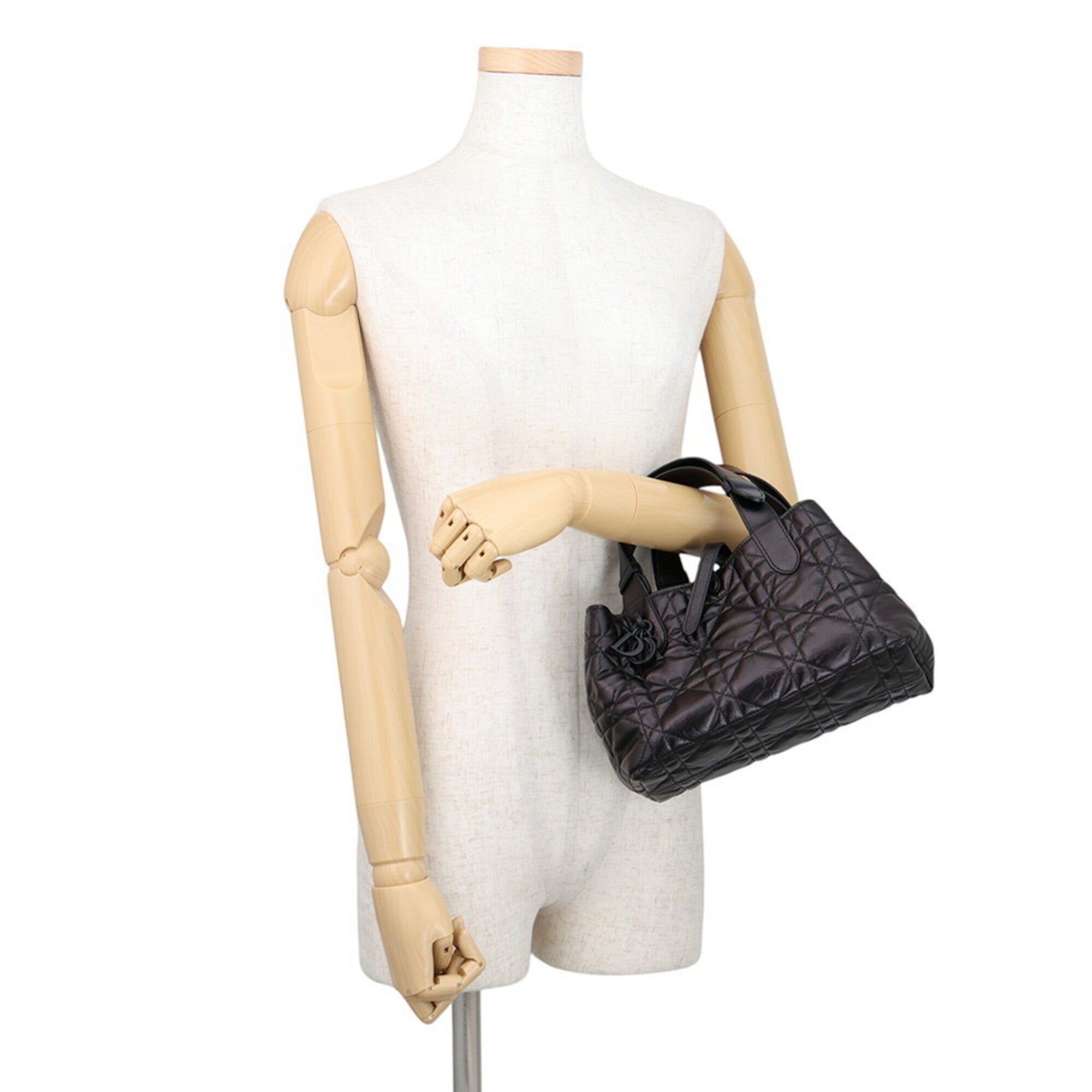 Christian Dior Metallic Black Leather Handbag (Pre-Owned)