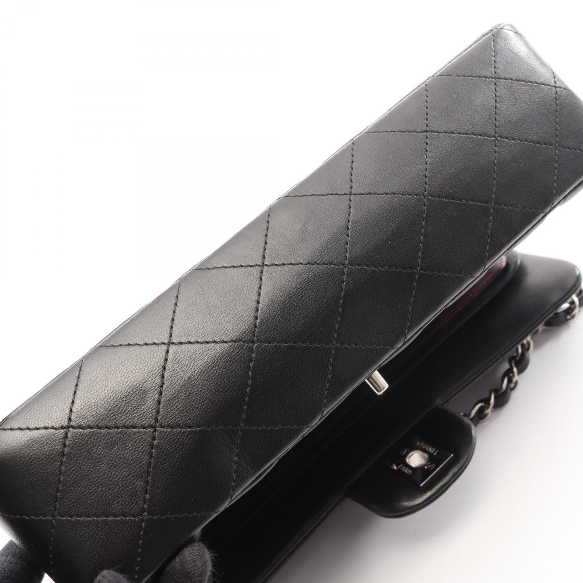 Chanel Black Leather Handbag Shoulder Bag (Pre-Owned)