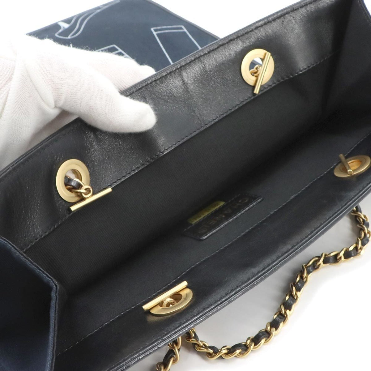 Chanel Navy Canvas Handbag Tote Bag (Pre-Owned)