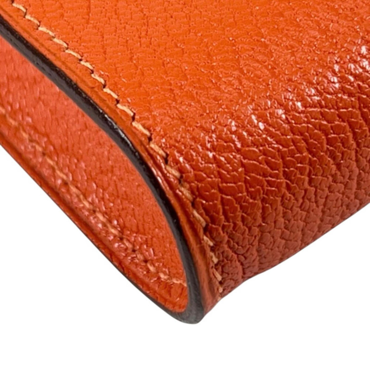Hermes Orange Chevre Myzore Leather Pouch (Pre-Owned)