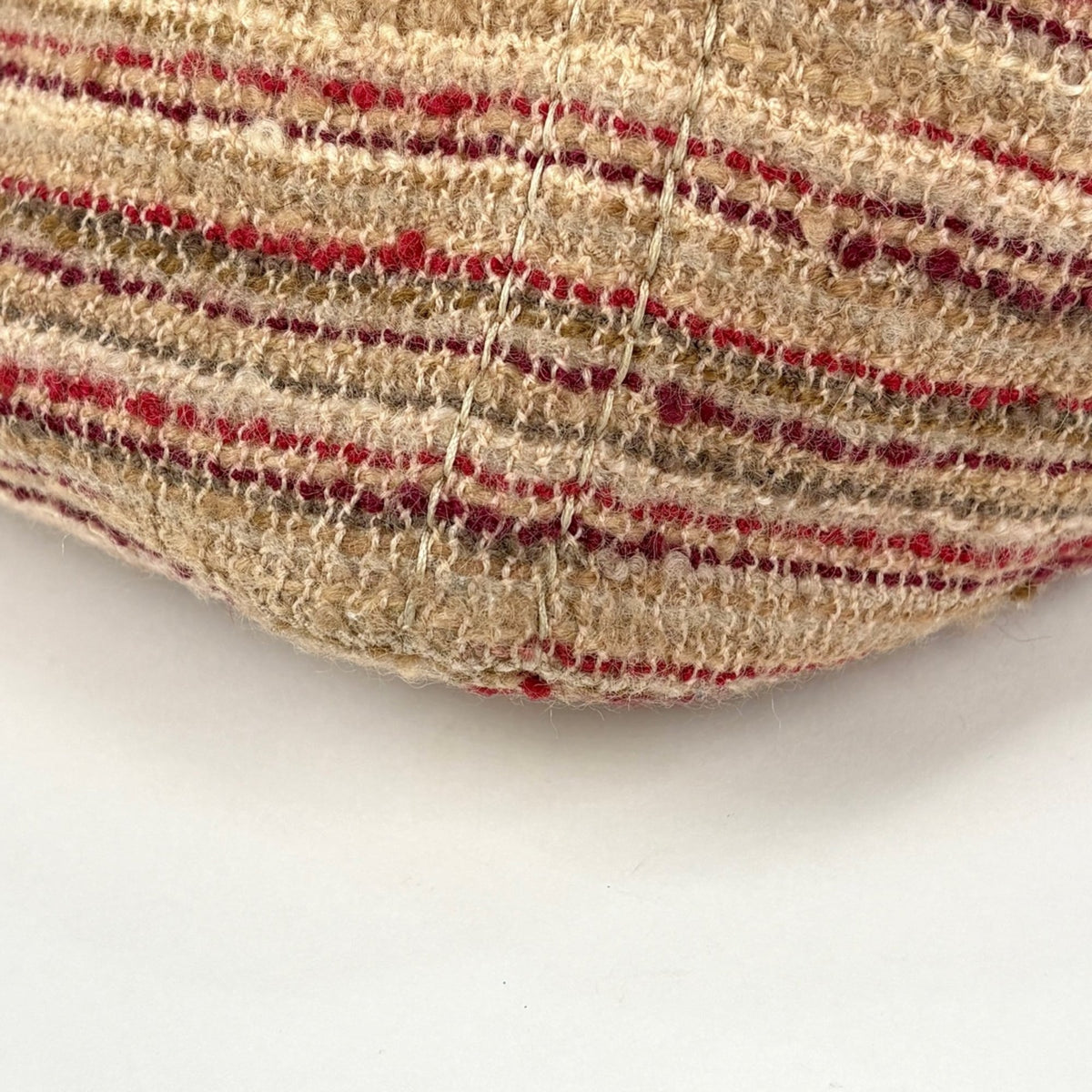 Prada Red Color Tweed Suede Tote Bag (Pre-Owned)