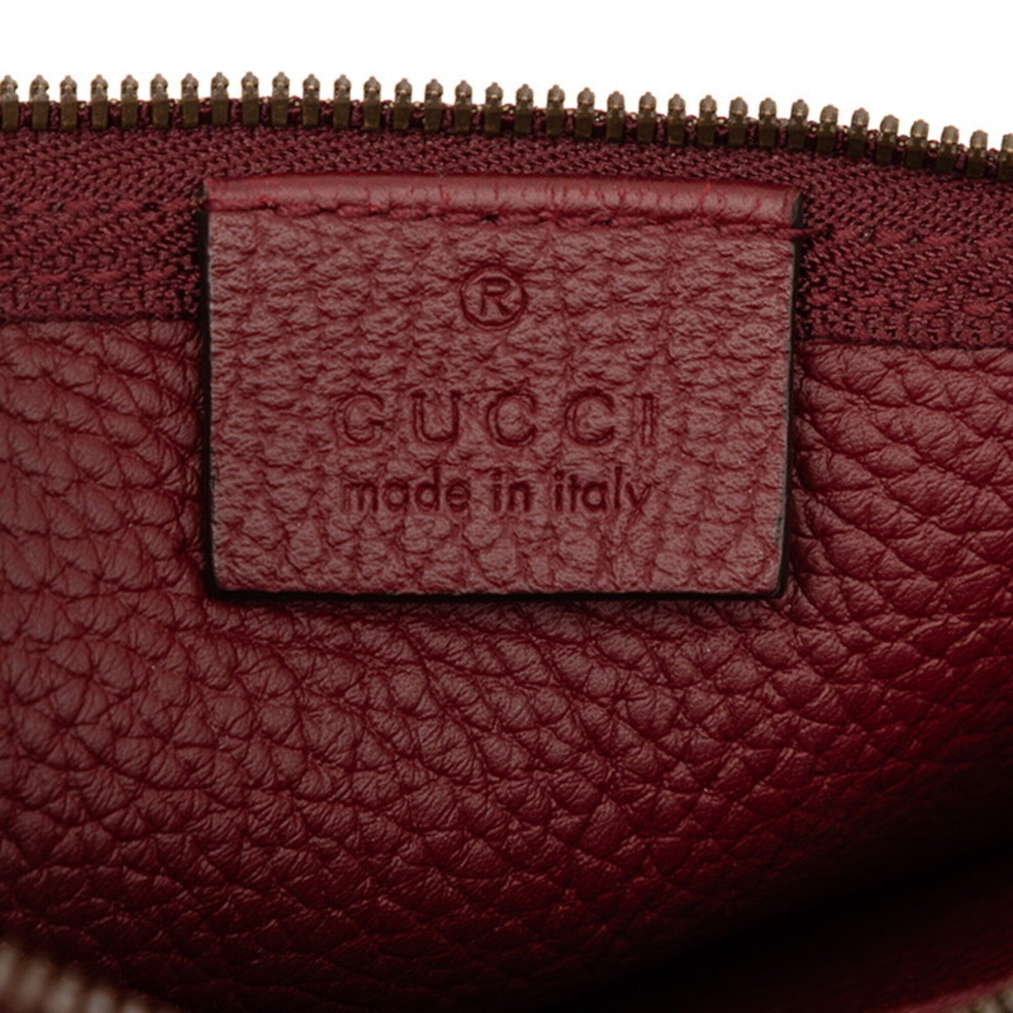 Gucci Bordeaux Leather Boston Bag Shoulder Bag Sling Bag (Pre-Owned)