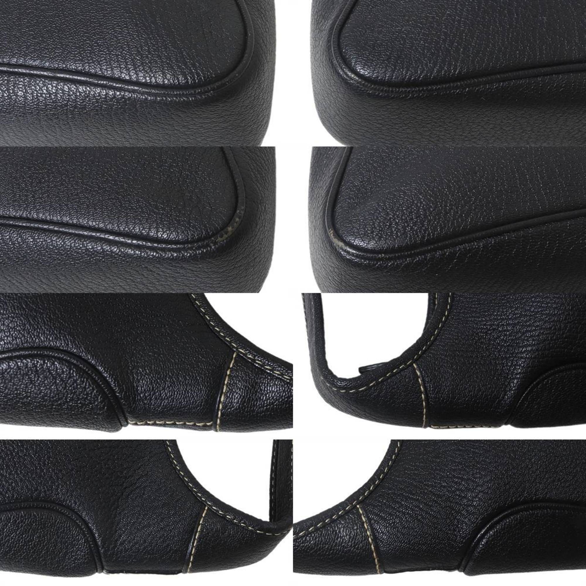 Salvatore Ferragamo Black Leather Shoulder Bag (Pre-Owned)