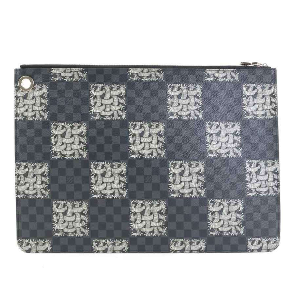 Louis Vuitton Black Damier Graphite Clutch Bag Pochette (Pre-Owned)
