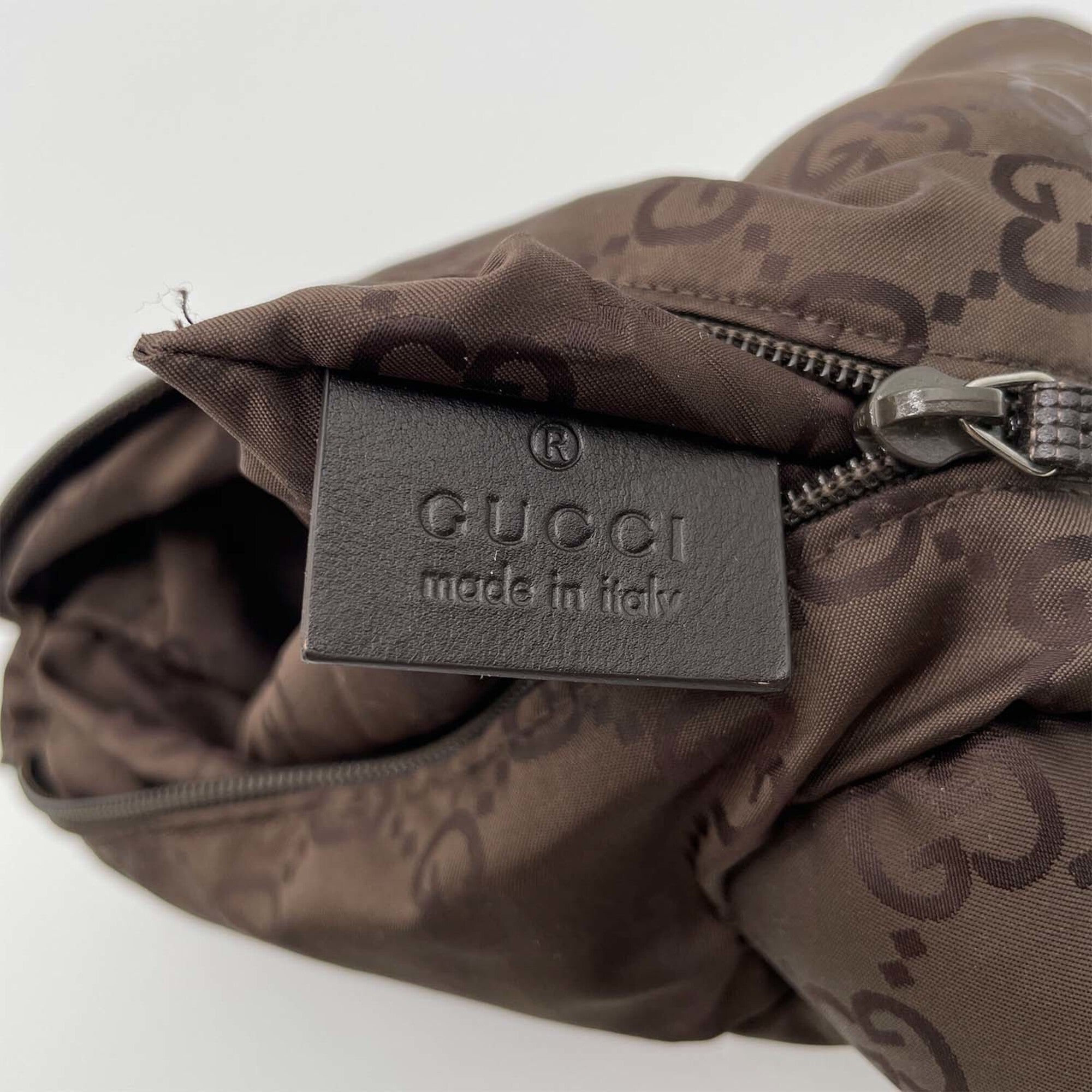 Gucci Brown Nylon Pouch (Pre-Owned)
