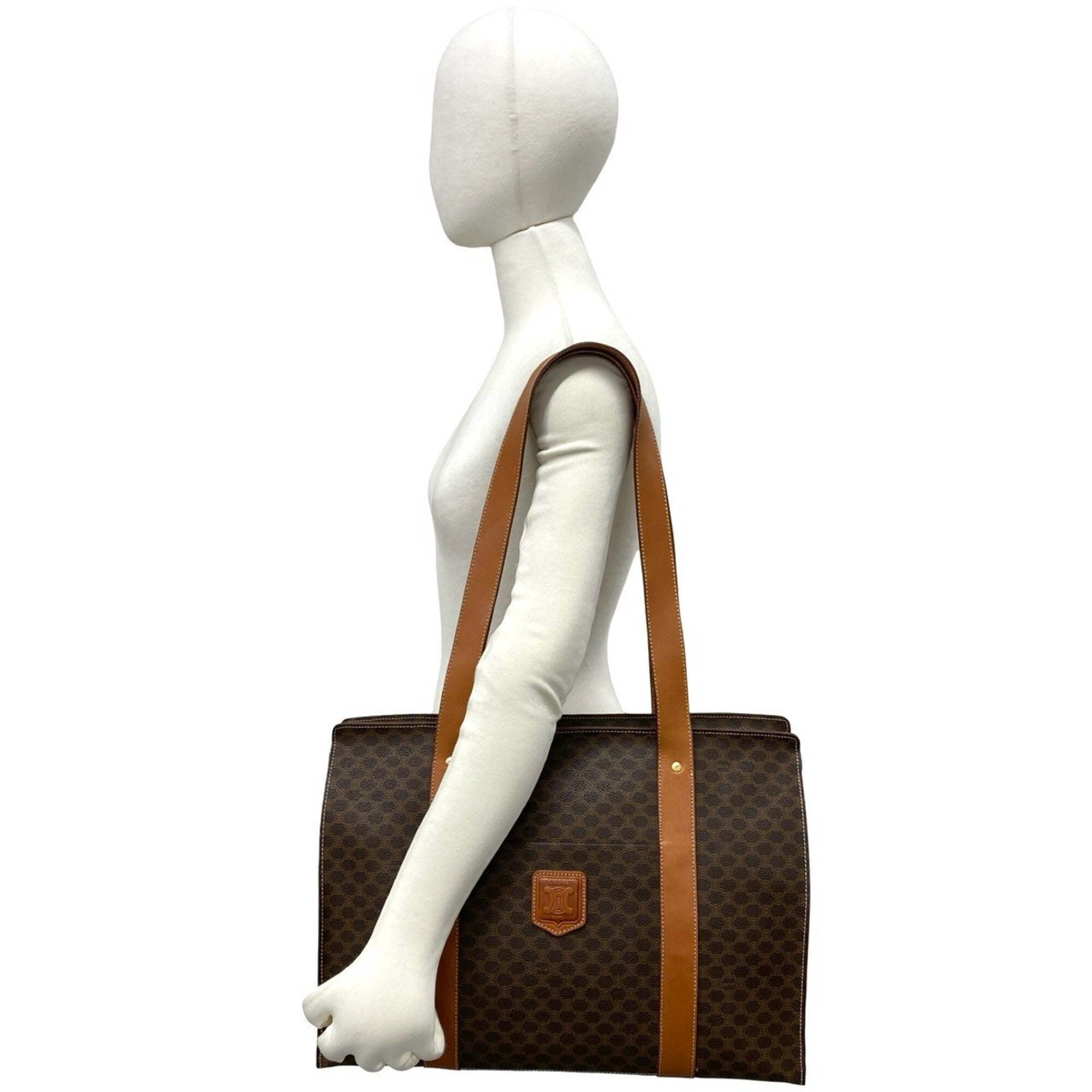 Celine Brown Pvc Leather Handbag Shoulder Bag Tote Bag (Pre-Owned)